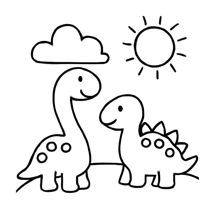 Coloriage de dinosaures amusants à imprimer gratuitement