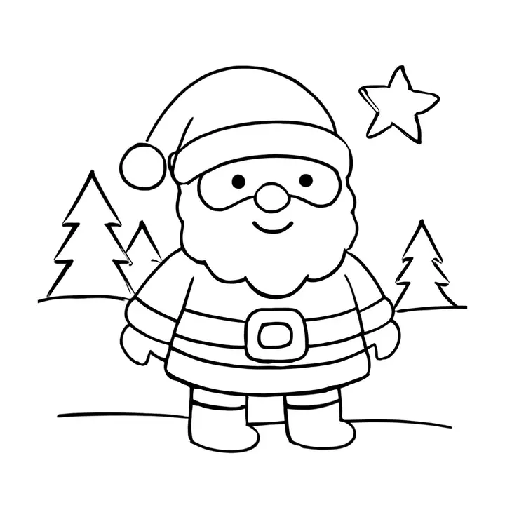 Coloriage Noël magique à imprimer pour les petits artistes