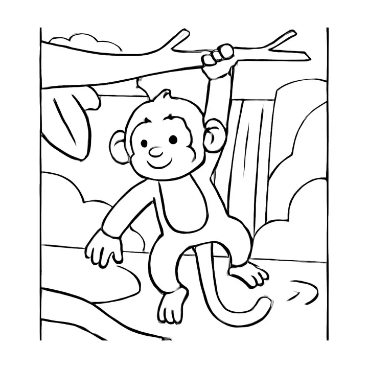 Coloriage jungle amusant à imprimer pour petits aventuriers