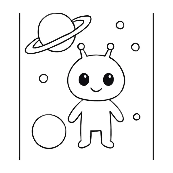 Coloriage étoiles et planètes gratuit à imprimer