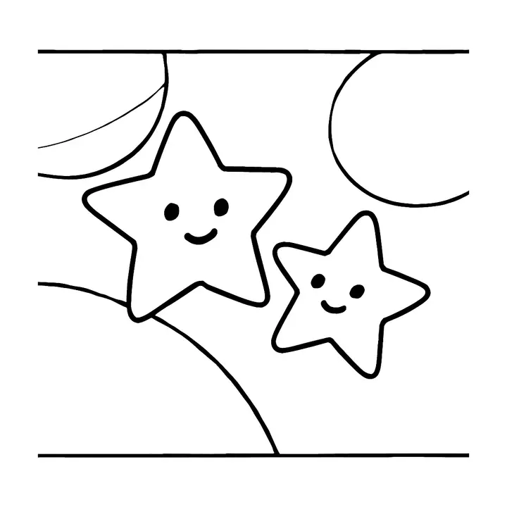 Coloriage étoiles et planètes à imprimer pour les petits
