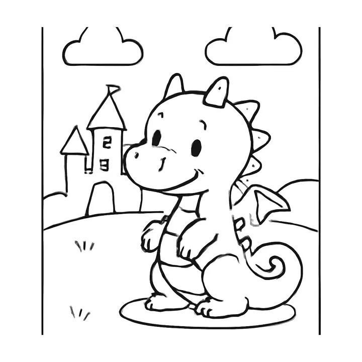 Coloriage dragon magique à imprimer pour petits artistes