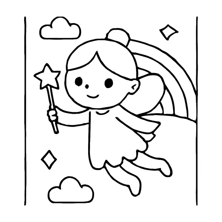 Coloriage fée enchanteresse à imprimer gratuitement