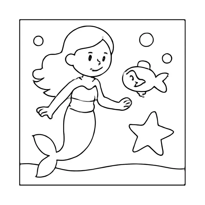 Coloriage sirène magique à imprimer pour les petits artistes