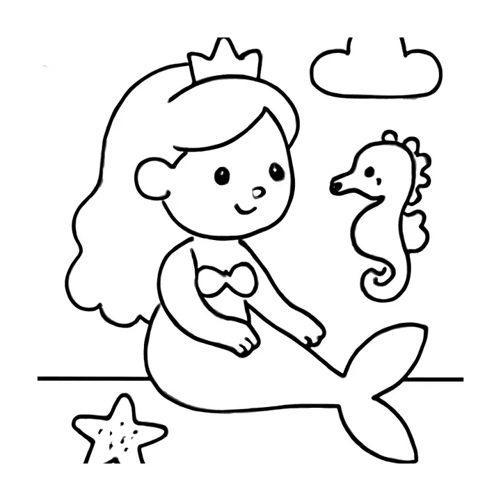 Coloriage de sirènes magiques à imprimer gratuitement