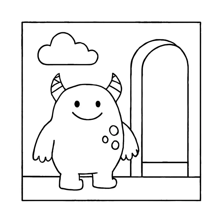 Coloriage de monstres gentils gratuit pour petits artistes