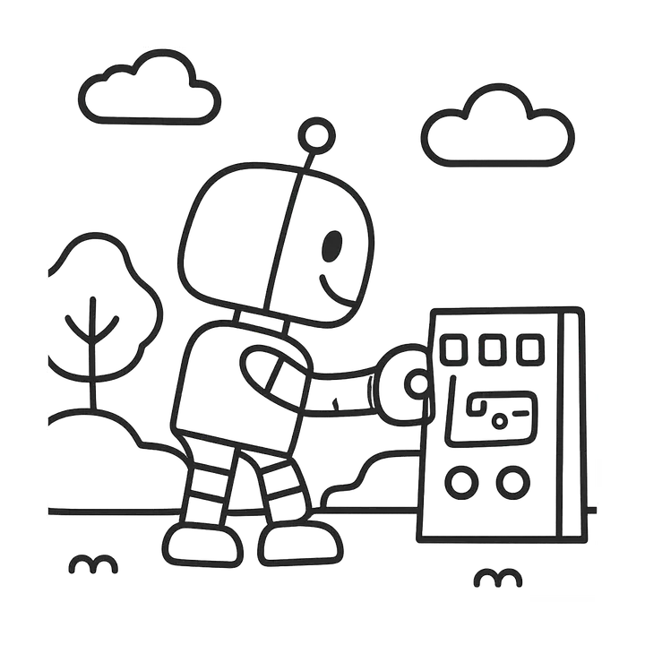 Coloriage robots amusants à imprimer gratuitement