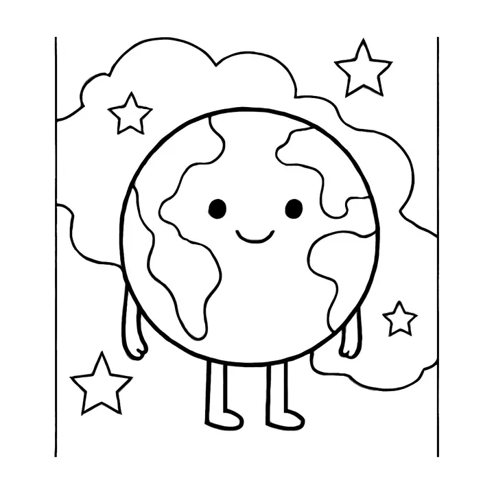 Coloriage étoiles et planètes à imprimer pour les petits