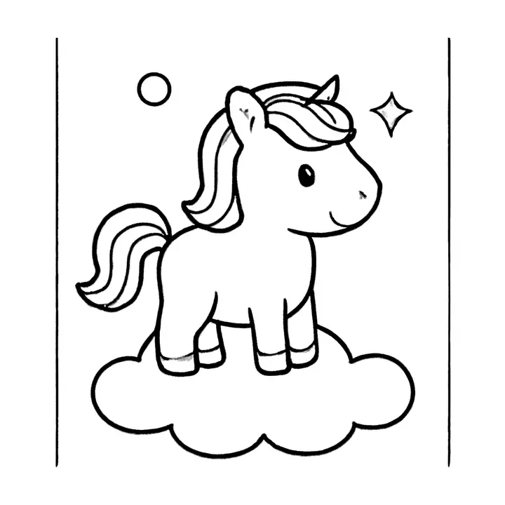 Coloriage licorne enchantée à imprimer pour s'amuser