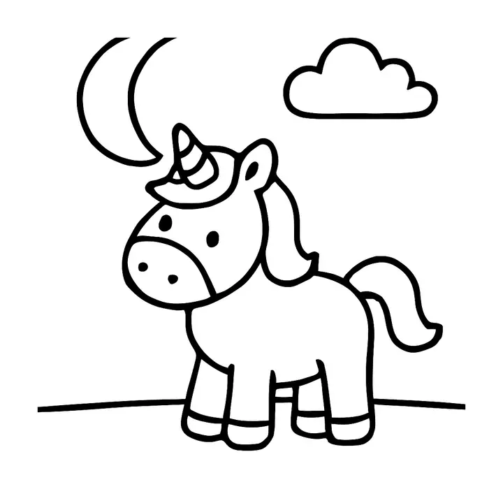 Coloriage licorne féerique à imprimer gratuitement