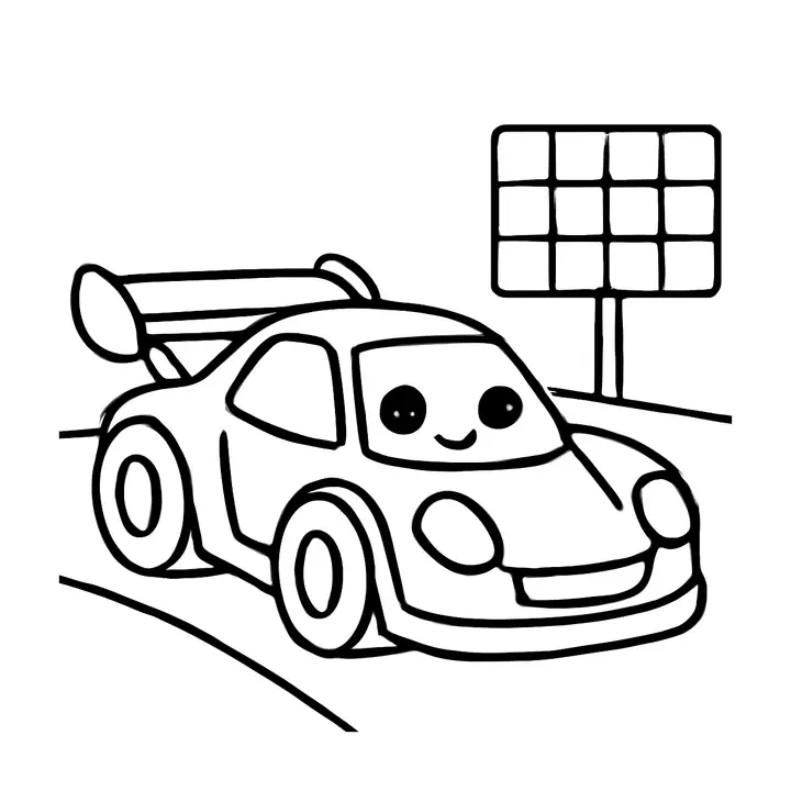 Coloriage véhicules rigolos à imprimer gratuitement