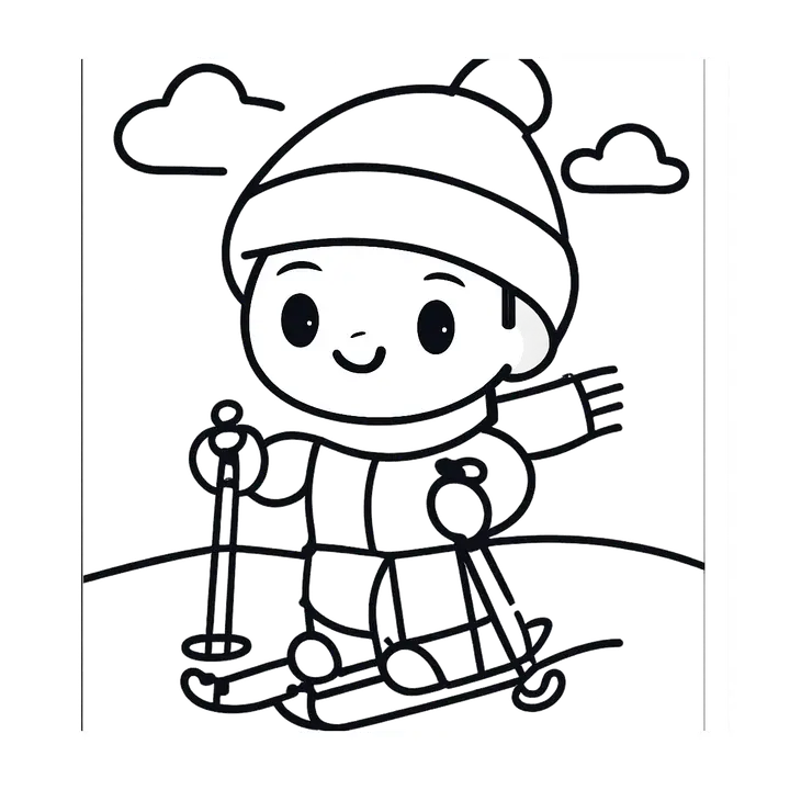 Coloriage hiver magique à imprimer pour petits artistes