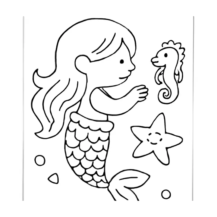 Coloriage Sirènes à imprimer