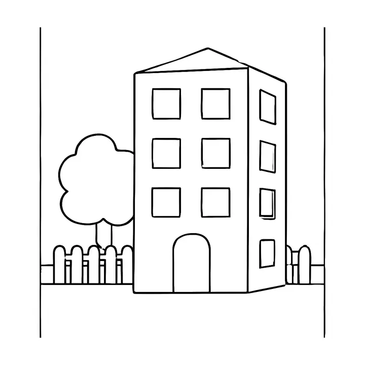 Coloriage Maisons et Châteaux à imprimer